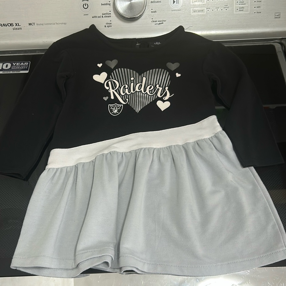 Girls 2T nfl Oakland Vegas raiders hearts cheerleader dress Super Bowl football